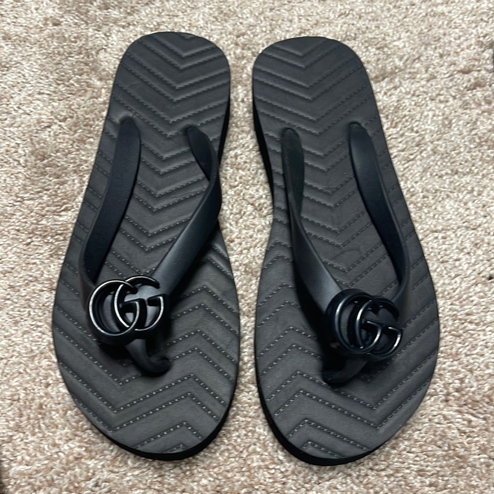 GG platform flip flops. 8